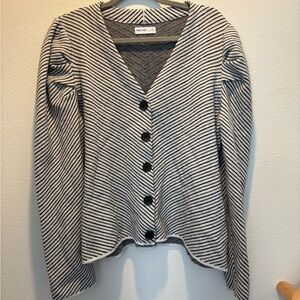 Nine West Gray and Black Knit Sweater